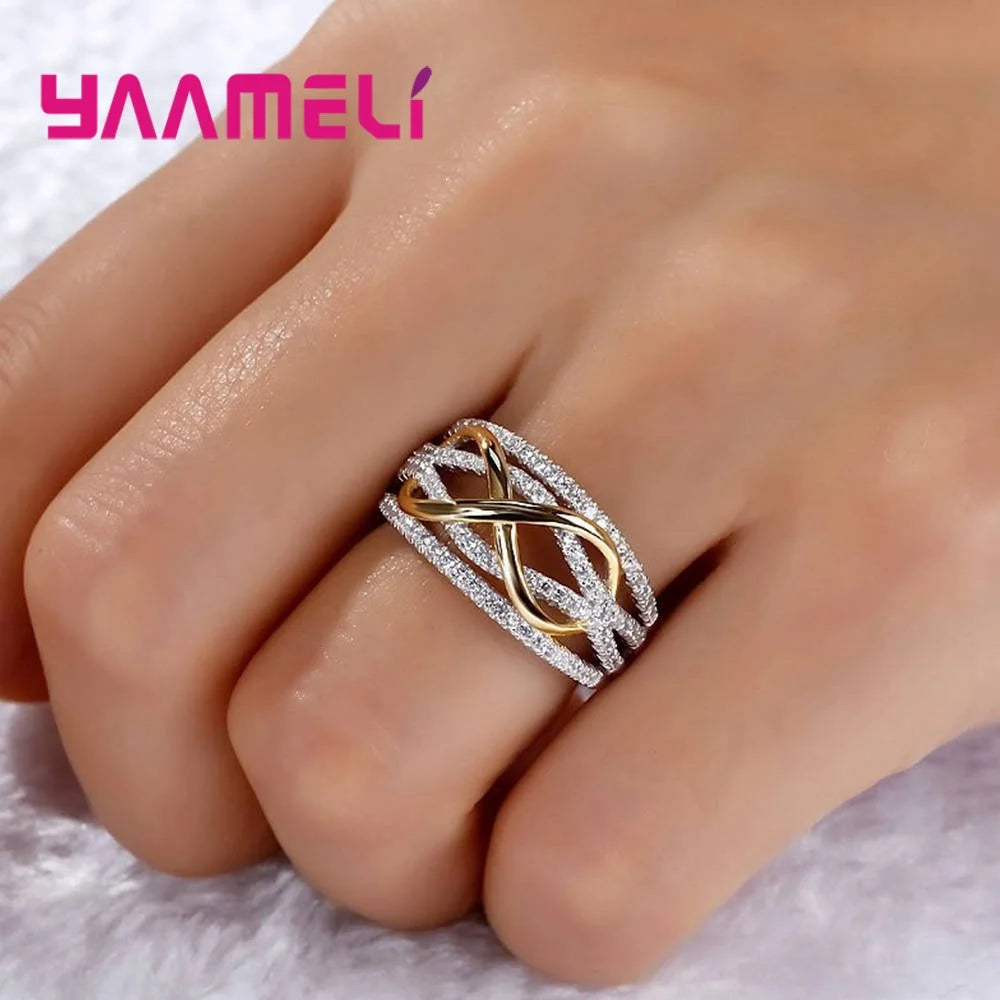 YAAMELI 925 Sterling Silver Zircon Ring