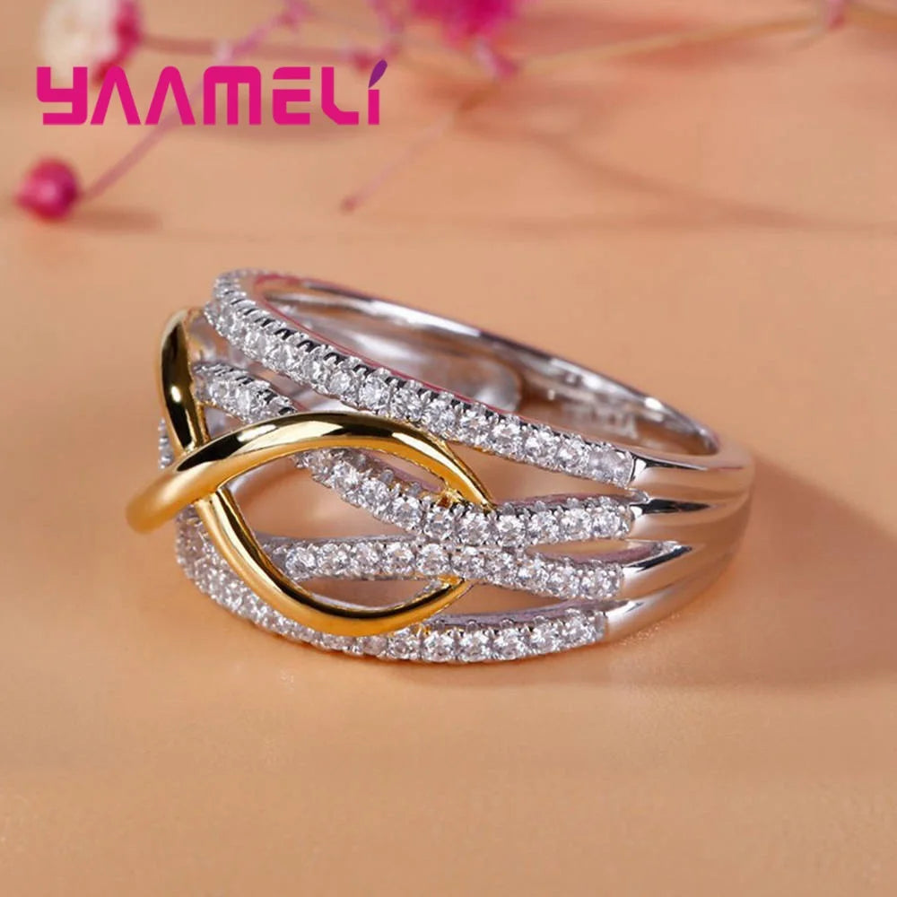 YAAMELI 925 Sterling Silver Zircon Ring