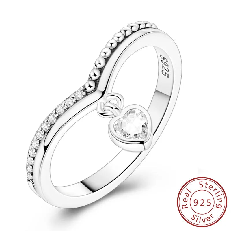 New Original 925 Sterling Silver Rings Stackable Infinite Silver Zircon Ring For Women Wedding Anniversary Birthday Jewelry Gift