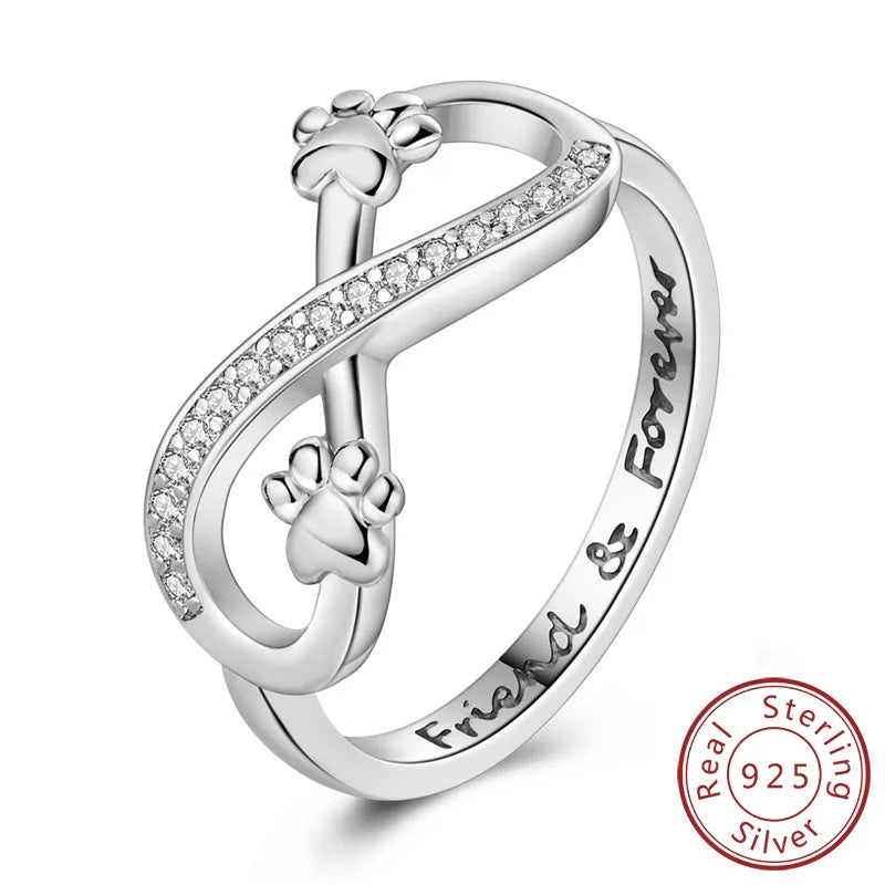 New Original 925 Sterling Silver Rings Stackable Infinite Silver Zircon Ring For Women Wedding Anniversary Birthday Jewelry Gift