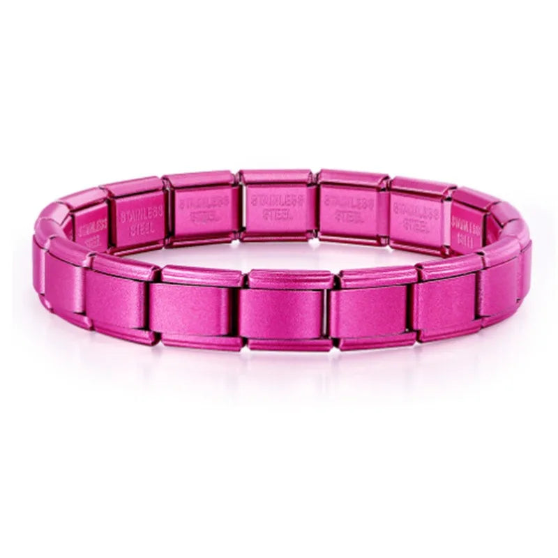 2025 New Men and Women Starry Colors 18 Pieces Italian Charm Fit 9mm Stainless Steel Modular Bracelet Wholesale Jewelry