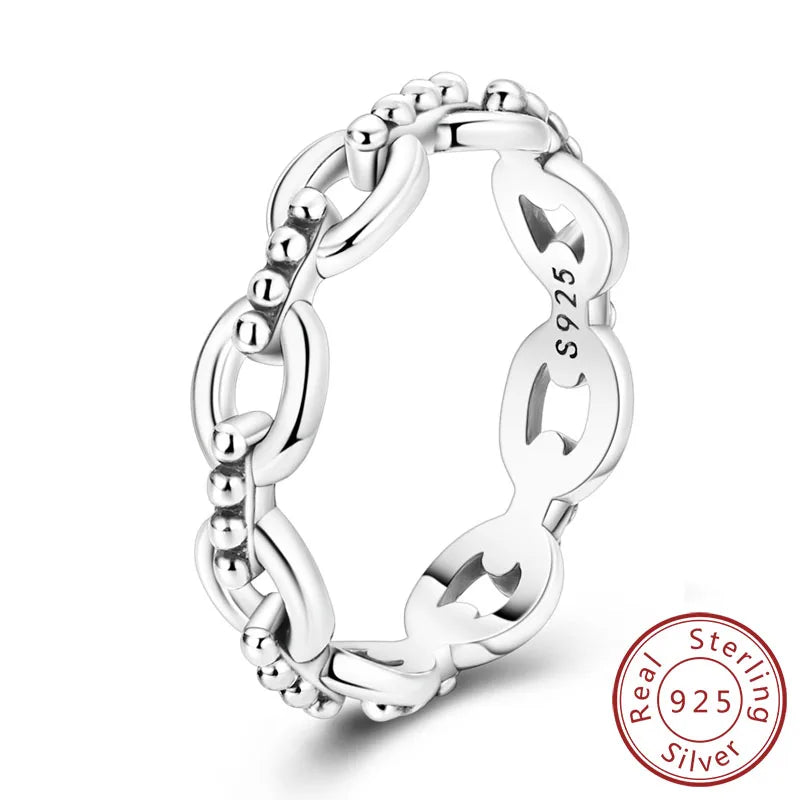 New Original 925 Sterling Silver Rings Stackable Infinite Silver Zircon Ring For Women Wedding Anniversary Birthday Jewelry Gift