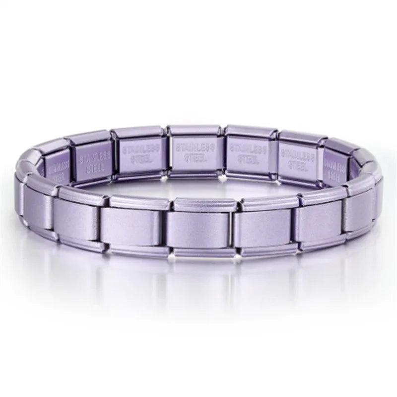 2025 New Men and Women Starry Colors 18 Pieces Italian Charm Fit 9mm Stainless Steel Modular Bracelet Wholesale Jewelry