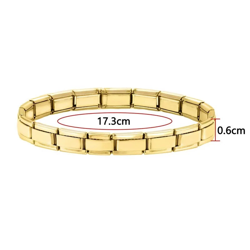 2025 New Men and Women Starry Colors 18 Pieces Italian Charm Fit 9mm Stainless Steel Modular Bracelet Wholesale Jewelry