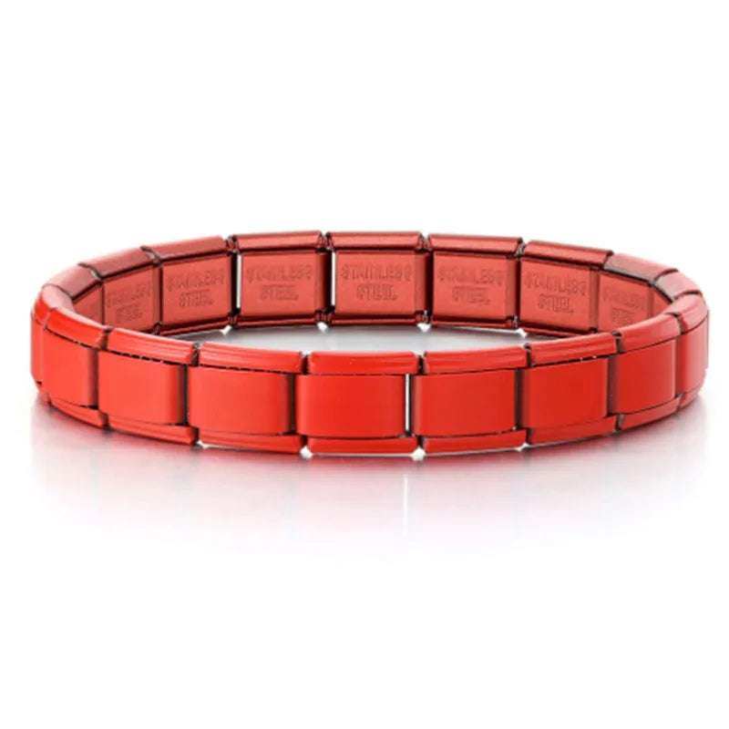 2025 New Men and Women Starry Colors 18 Pieces Italian Charm Fit 9mm Stainless Steel Modular Bracelet Wholesale Jewelry