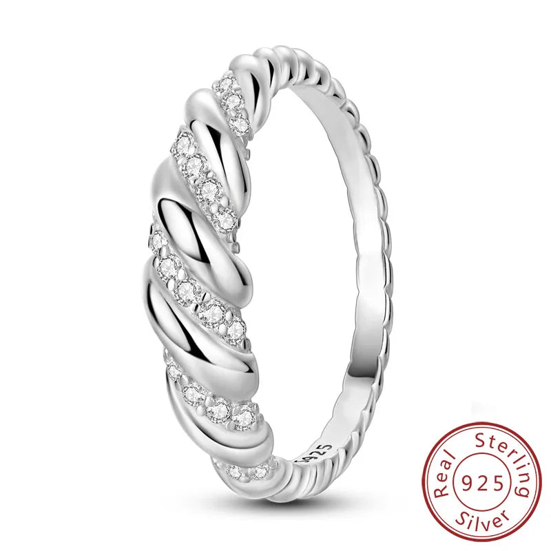 New Original 925 Sterling Silver Rings Stackable Infinite Silver Zircon Ring For Women Wedding Anniversary Birthday Jewelry Gift